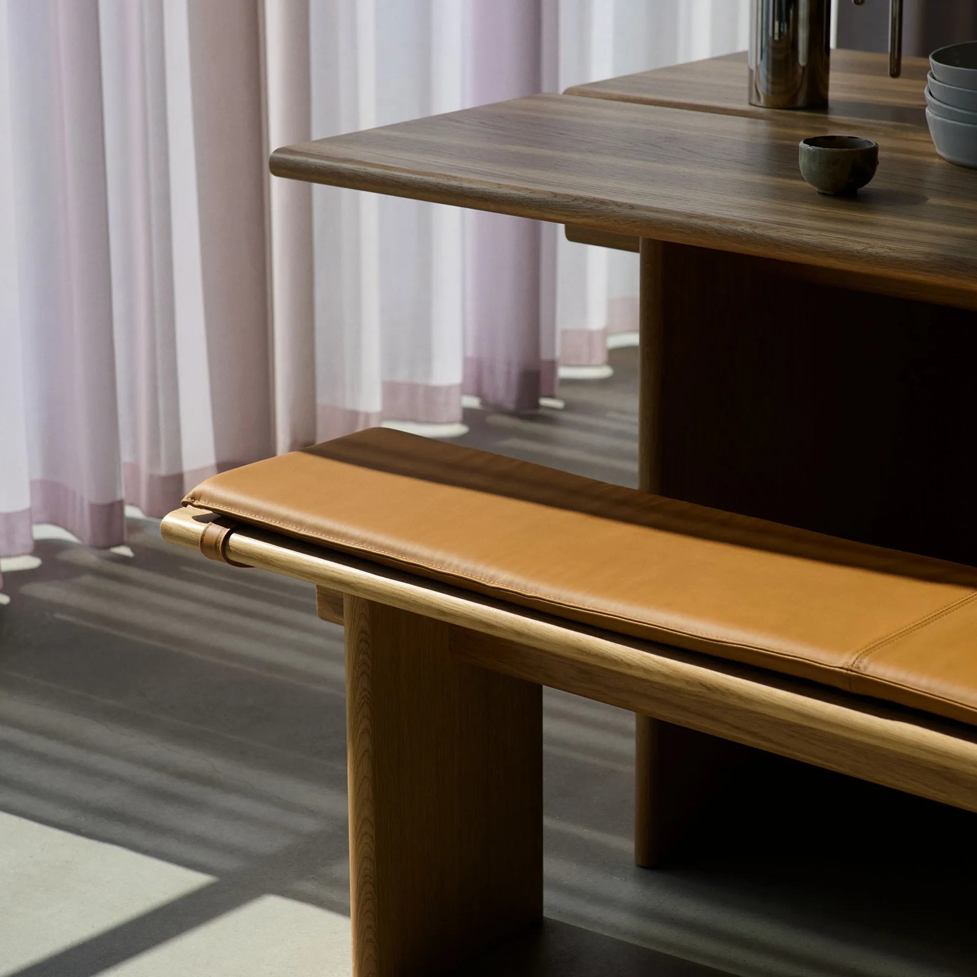 Cojín para banco Ita OS5 170 cm, Noble leather congnac &Tradition