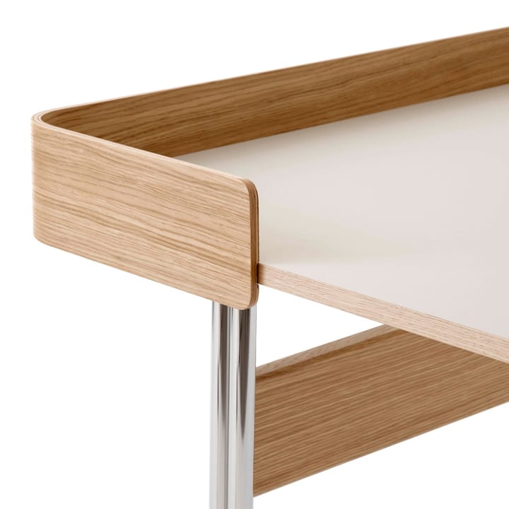 Escritorio Pavilion AV17, Mushroom linoleum, roble lacado, patas de cromo &Tradition