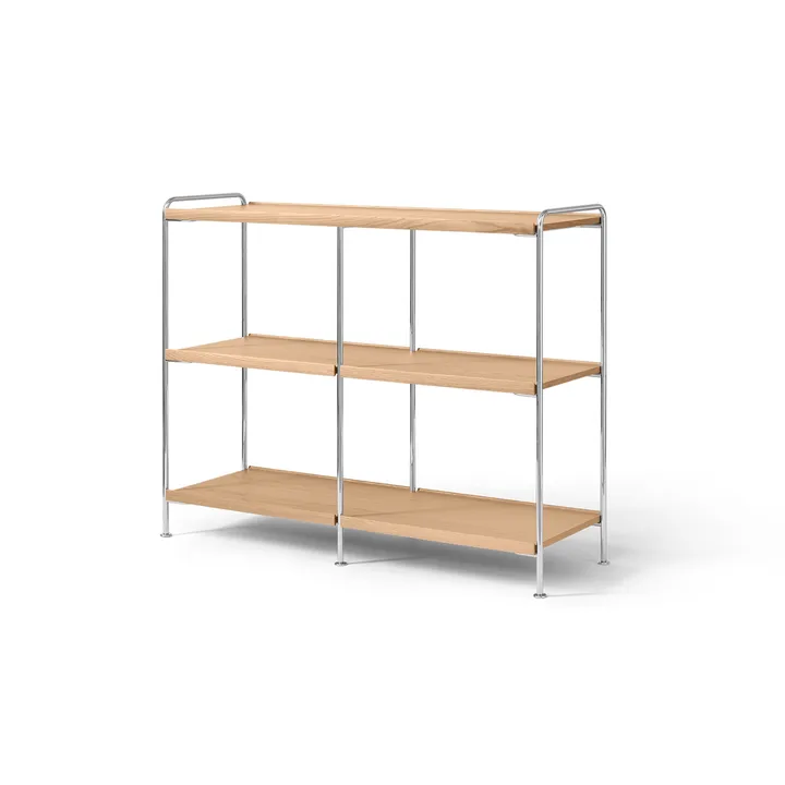 Estantería Alima NDS5 - Roble lacado-cromo, 123x95x38 cm - &Tradition
