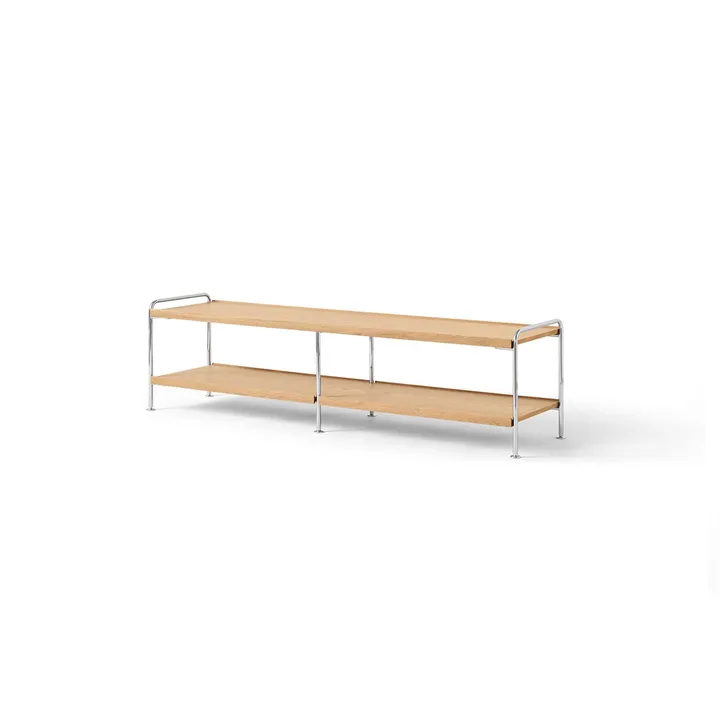 Estantería consola Alima NDS4 - Roble lacado-cromo, 162x42x38 cm - &Tradition