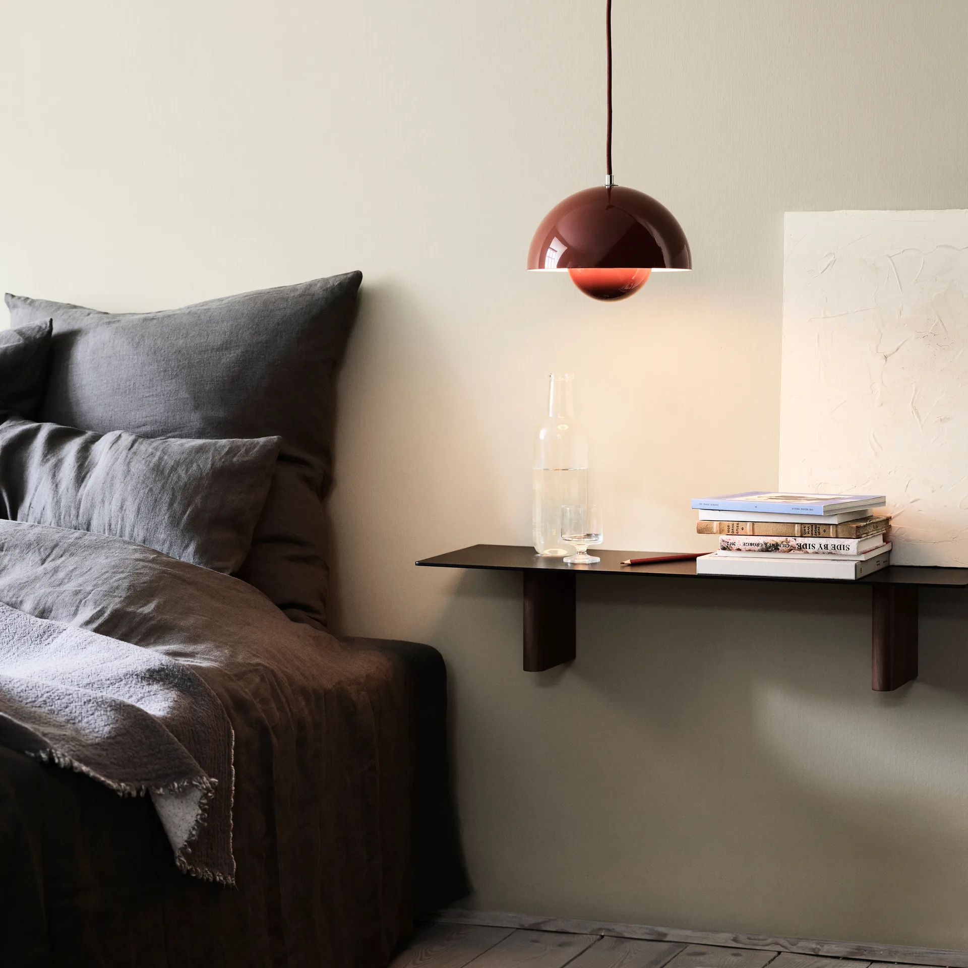 Lámpara colgante FlowerPot VP1, Rojo-marrón &Tradition