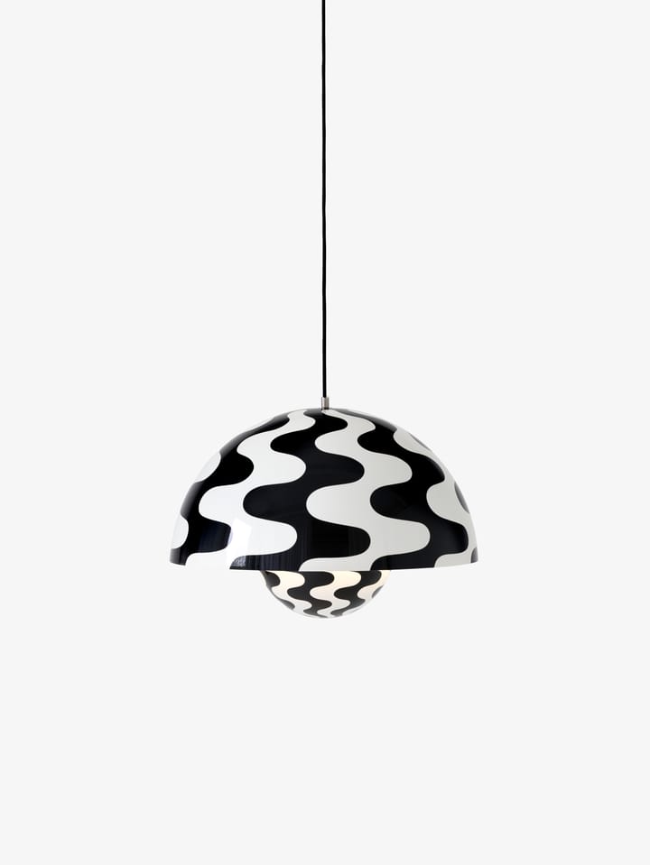 Lámpara colgante FlowerPot VP2 grande, Black-white pattern &Tradition