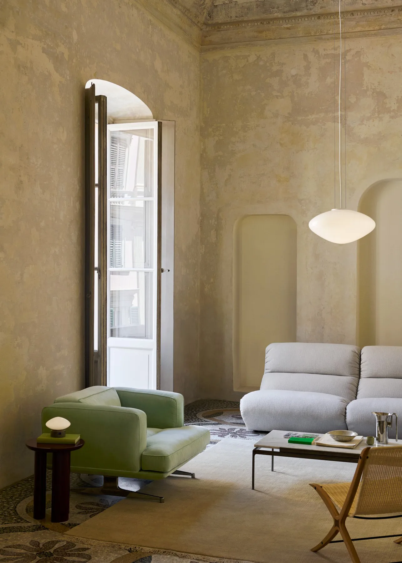 Lámpara colgante Mist AP20 Ø56 cm, White-opal glass &Tradition