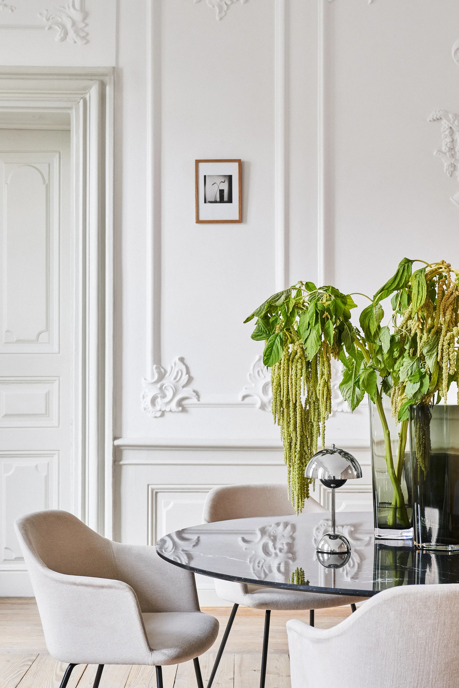 Lámpara de mesa Flowerpot portable VP9, Chrome &Tradition