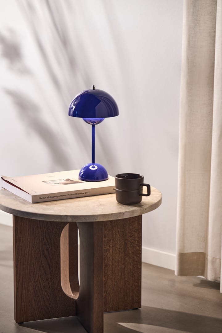Lámpara de mesa Flowerpot portable VP9, Cobalt blue &Tradition