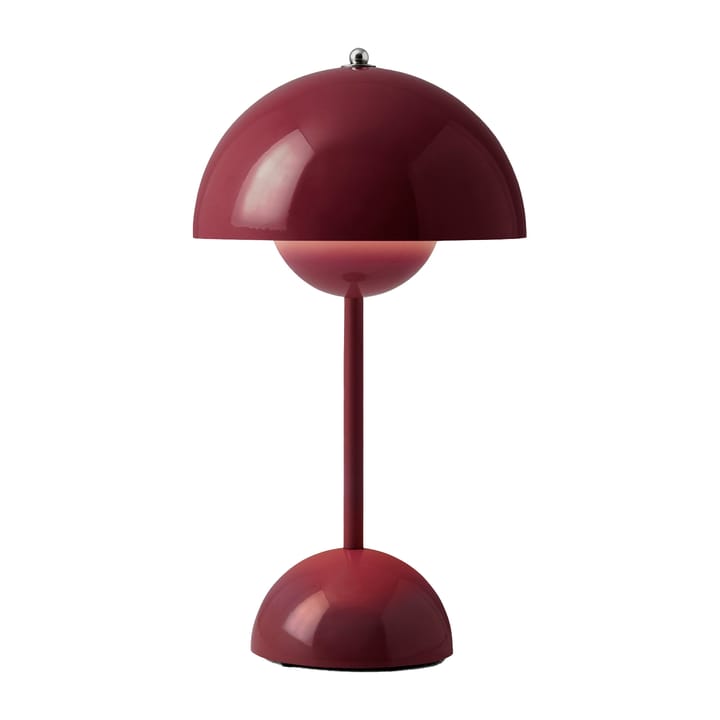 Lámpara de mesa Flowerpot portable VP9, Dark plum &Tradition