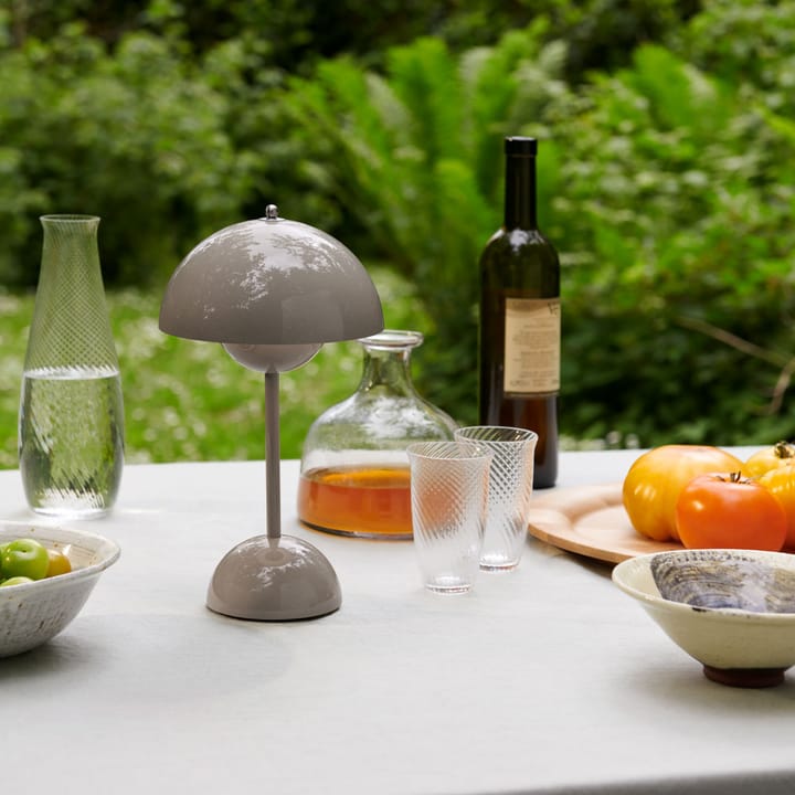 Lámpara de mesa Flowerpot portable VP9 - Grey beige - &Tradition