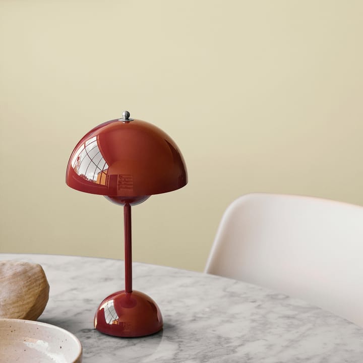 Lámpara de mesa Flowerpot portable VP9 - Red brown - &Tradition