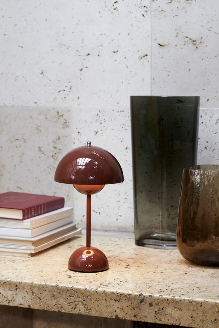 Lámpara de mesa Flowerpot portable VP9 - Red brown - &Tradition