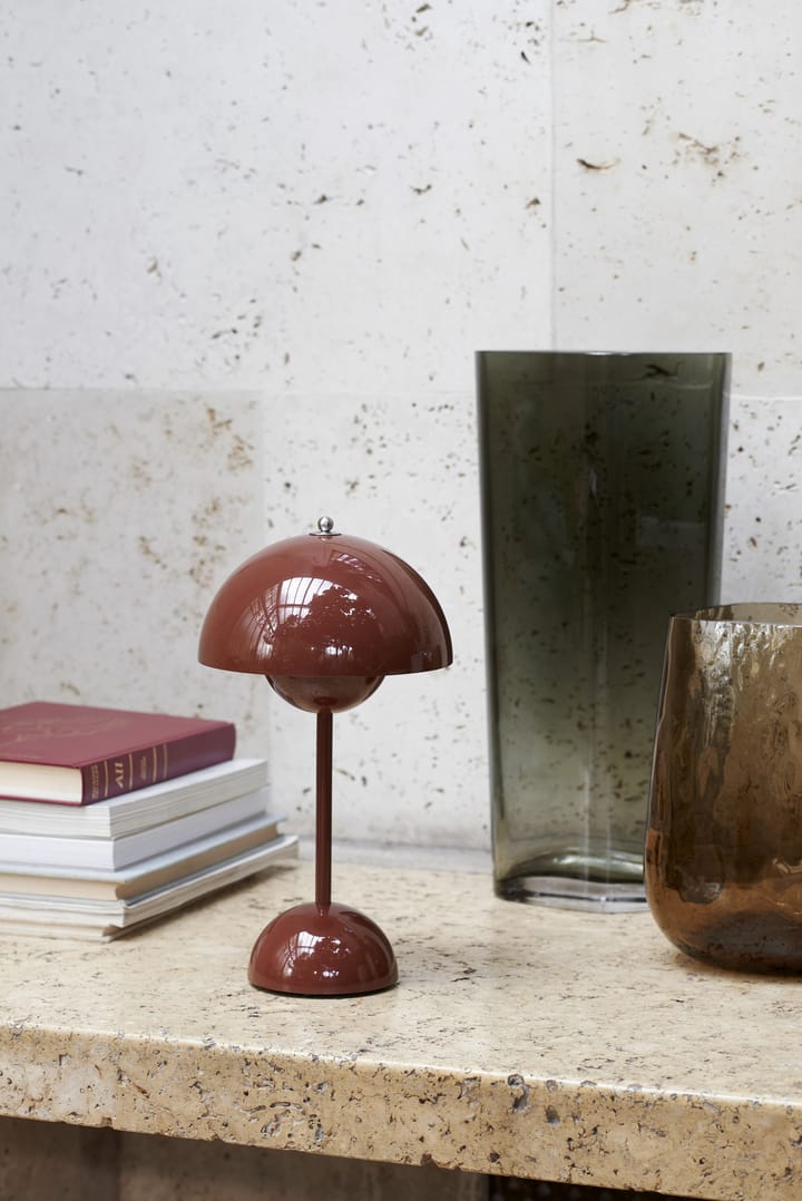 Lámpara de mesa Flowerpot portable VP9 - Red brown - &Tradition