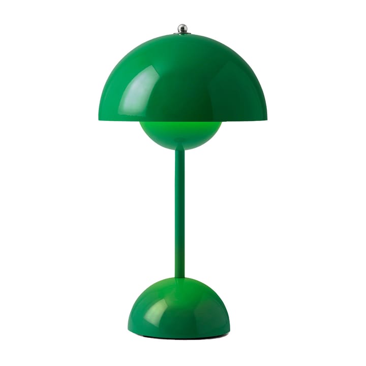 Lámpara de mesa Flowerpot portable VP9, Signal green &Tradition