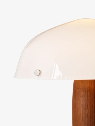 Lámpara de mesa Herman SHY3 - nogal y mármol crema, cable textil - &Tradition