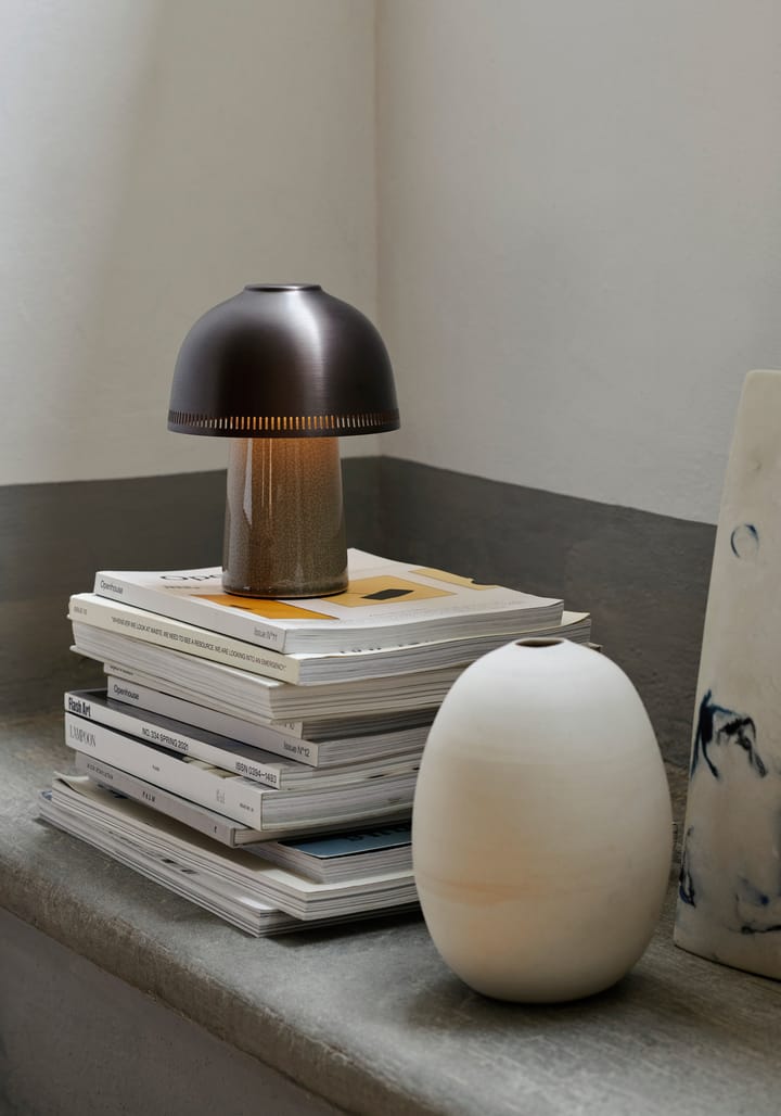 Lámpara de mesa Raku SH8, Beige Grey & Bronze &Tradition