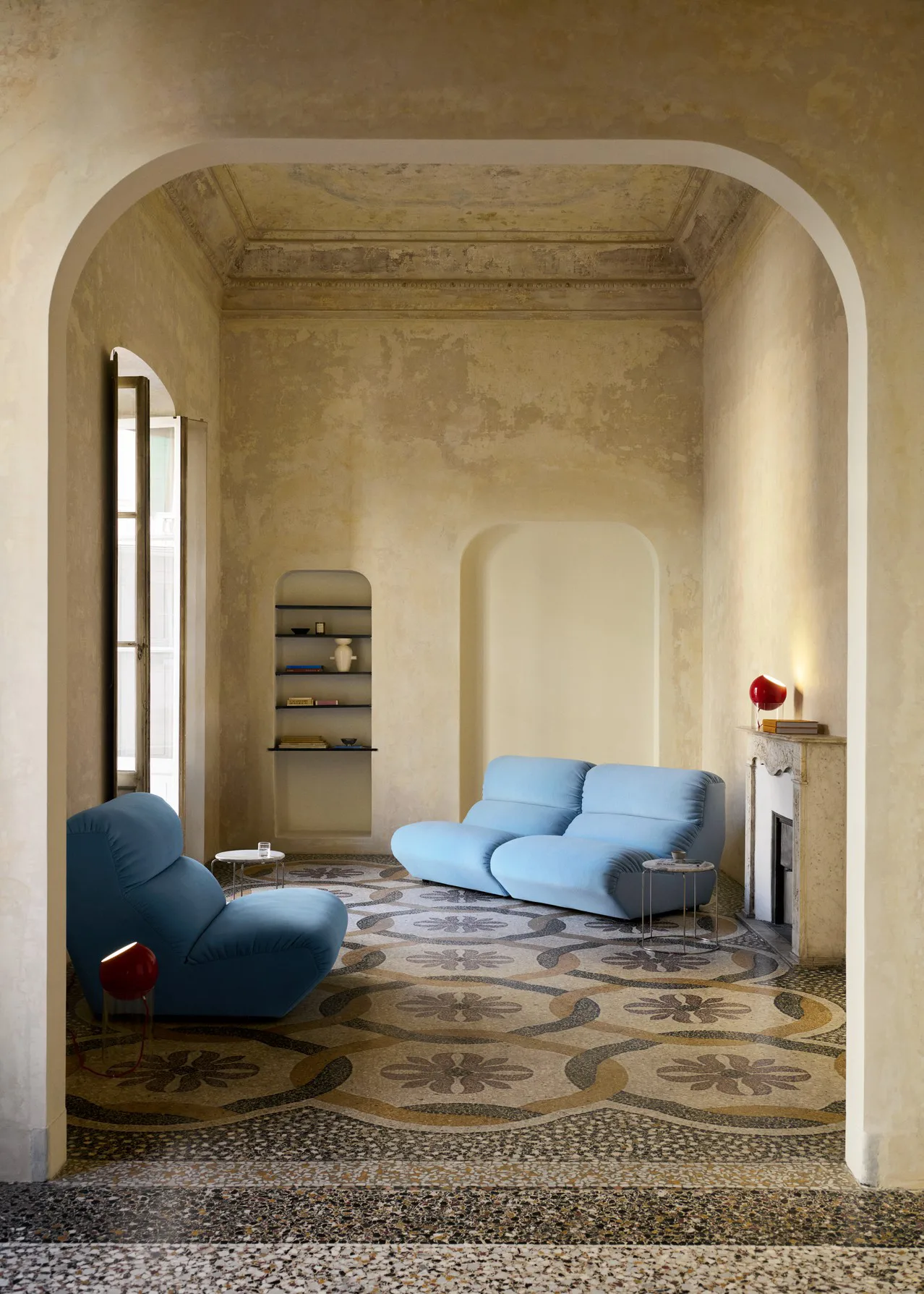 Lámpara de mesa Topan VP13 31,5 cm, Clear-vermilion red &Tradition