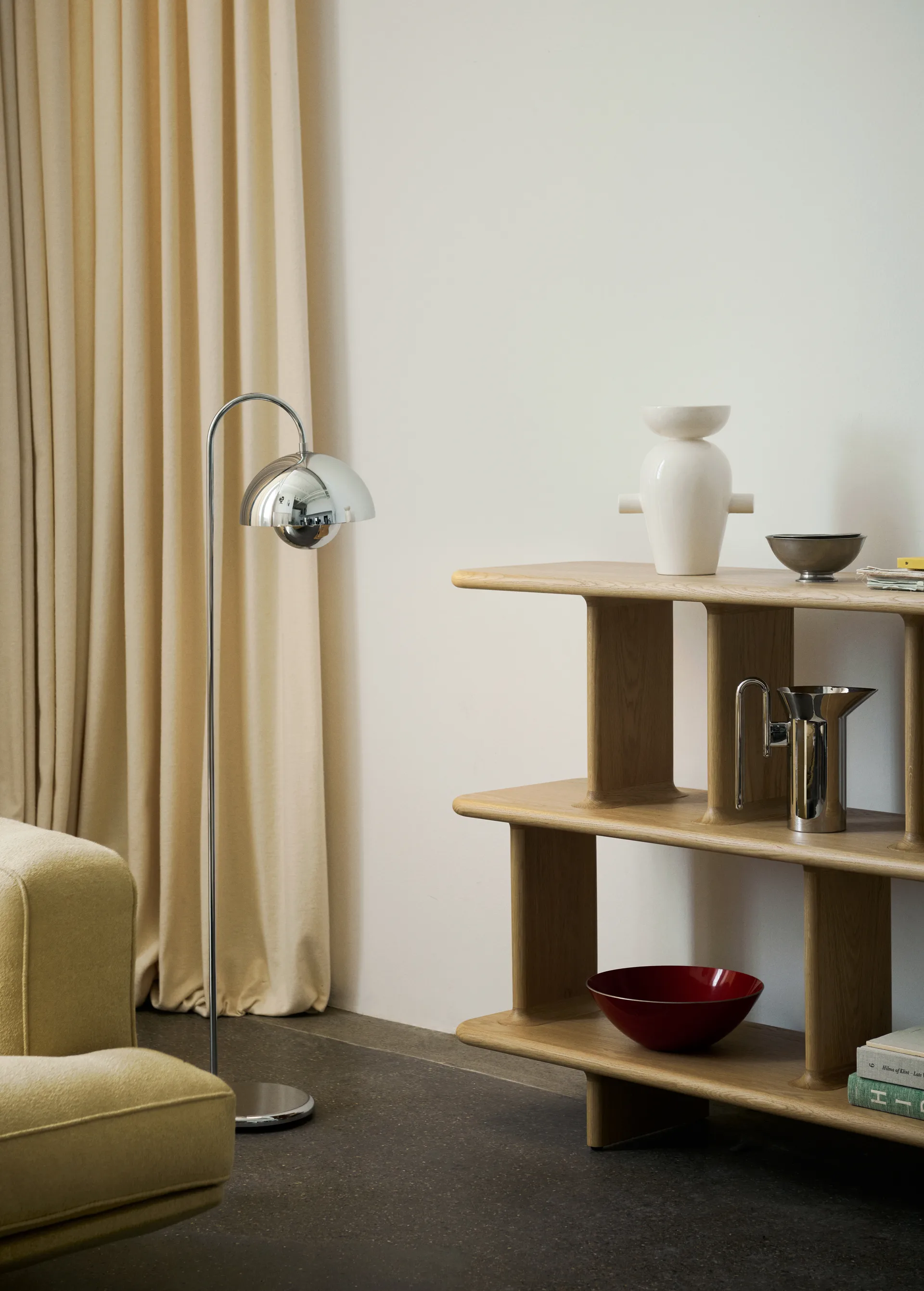 Lámpara de pie Flowerpot VP12, Chrome &Tradition