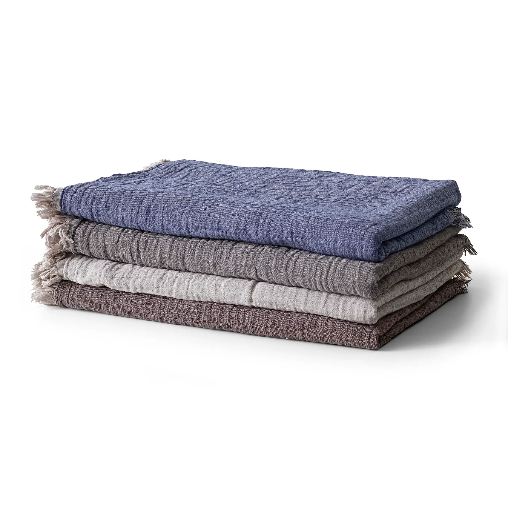 Manta de algodón Collect SC32 140x210 cm, Cloud & Blue (beige-azul) &Tradition