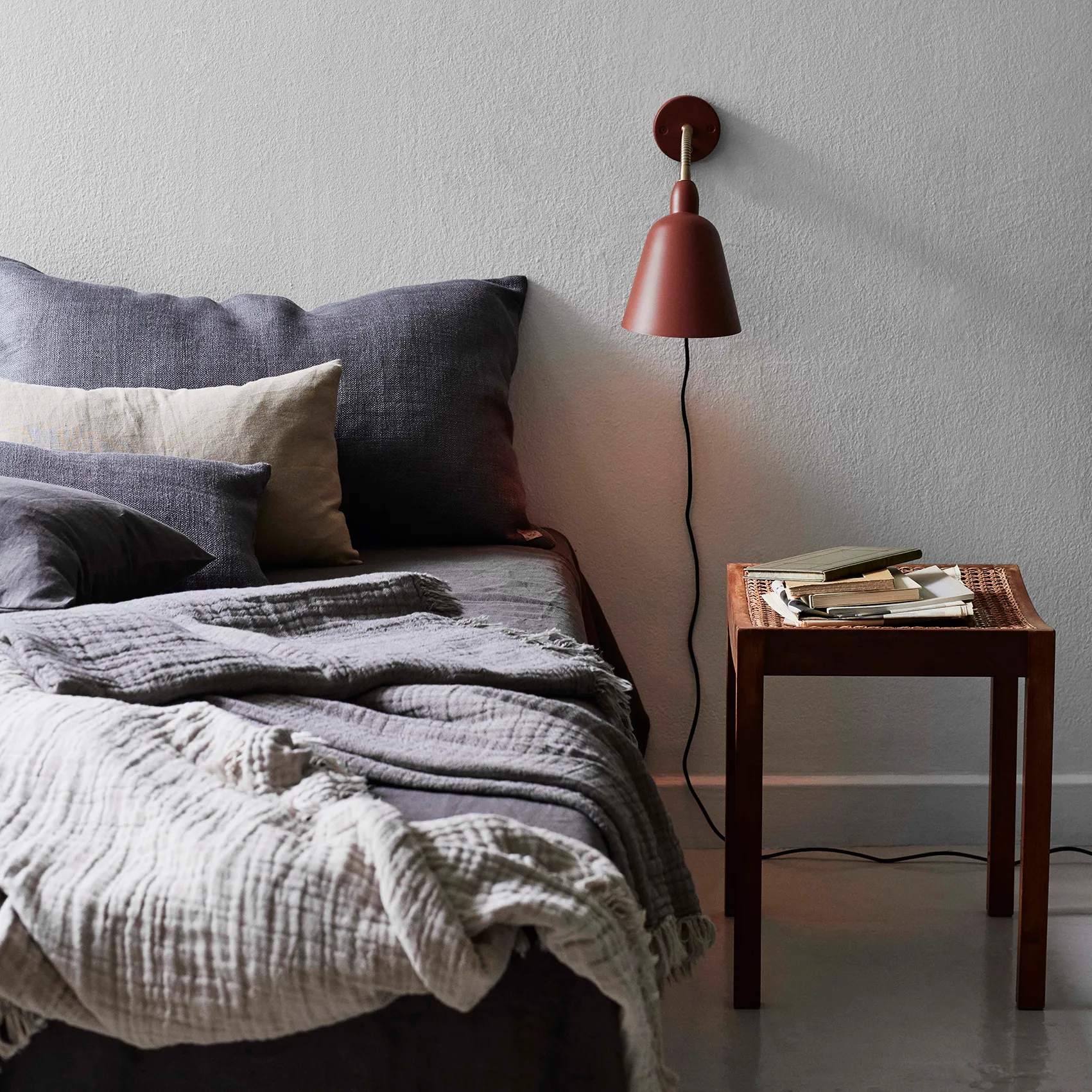 Manta de algodón Collect SC32 140x210 cm, Cloud & Slate (beige-gris) &Tradition