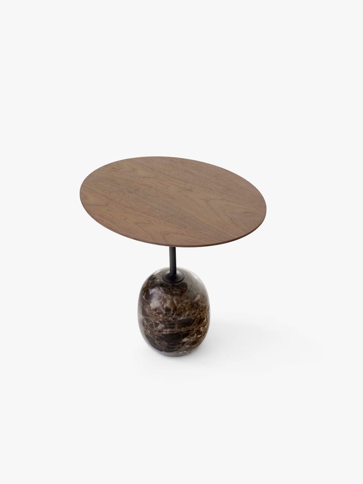 Mesa auxiliar Lato LN9, Walnut-Emparador marble &Tradition
