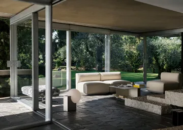 Mesa de centro Develius EV3 - Steel ivory, Ø89 × 40 cm - &Tradition