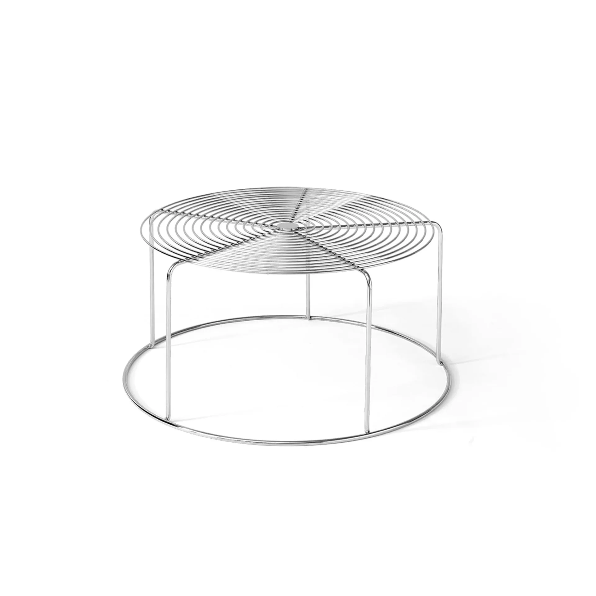 Mesa de centro Wire VP17, Acero inoxidable, Ø74x36 cm &Tradition