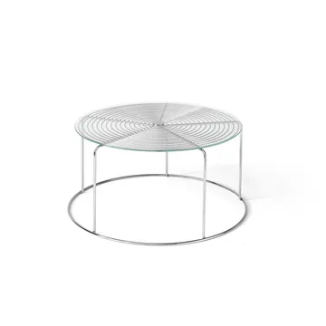 Mesa de centro Wire VP17 - Acero inoxidable-cristal, Ø74x36 cm - &Tradition