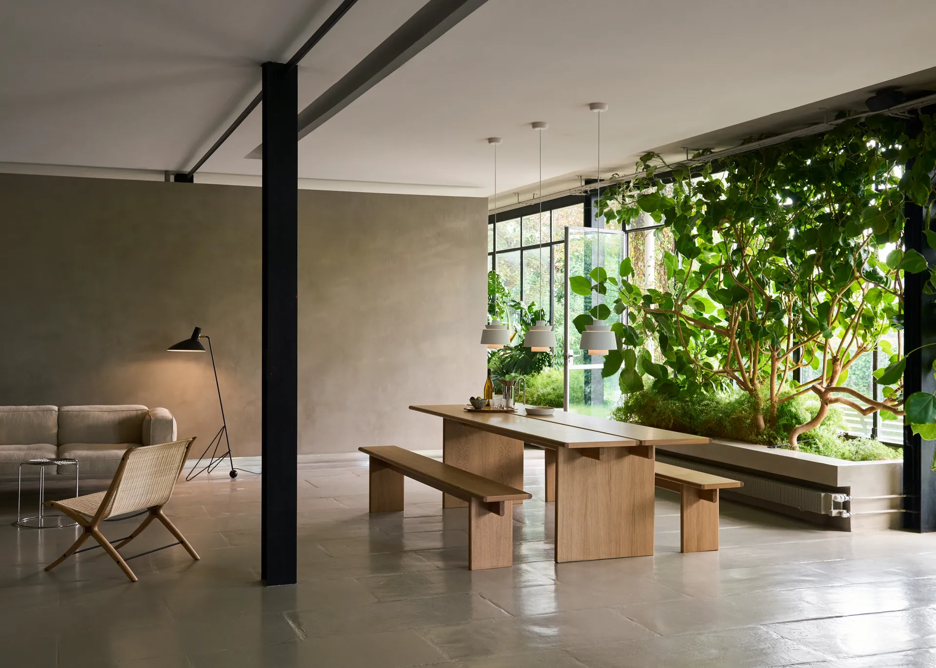 Mesa de comedor Ita OS2 con gestión de cables 95x260 cm, Oak &Tradition