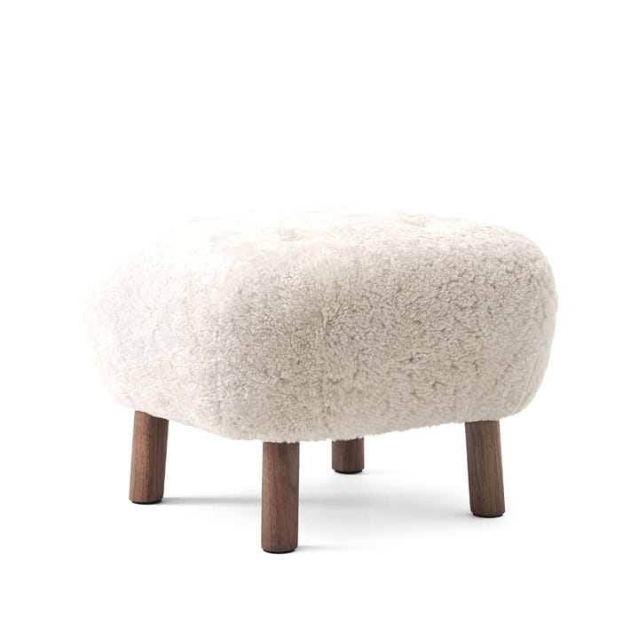 Reposapiés Little Petra ATD1 - Piel de oveja moonlight-patas de nogal aceitado - &Tradition
