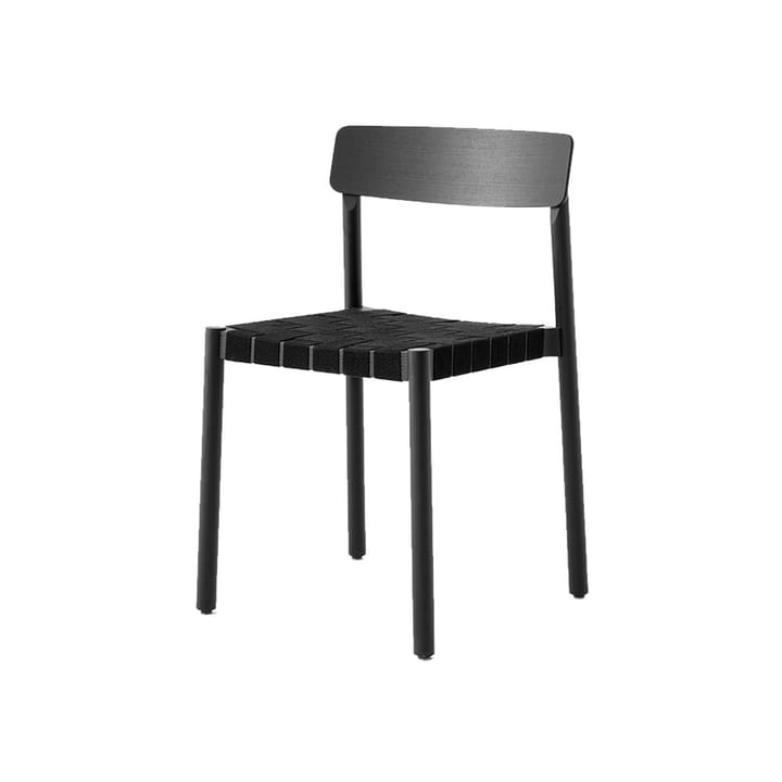 Silla Betty TK1 - Black, asiento de banda de lino trenzada negro - &Tradition