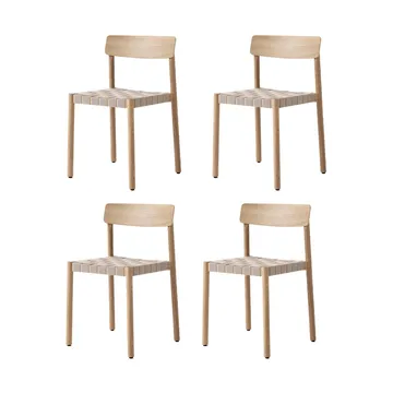 Silla Betty TK1, Roble-natural asiento trenzado en lino, pack de 4 - &Tradition