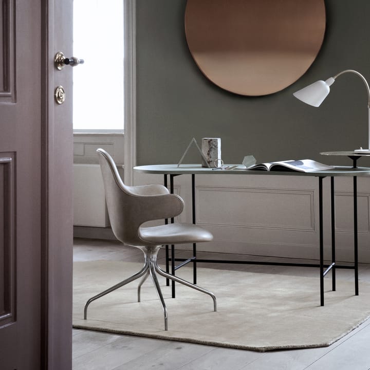 Silla de oficina Catch JH2, Tela remix 242 beige/grey, base giratoria negra &Tradition