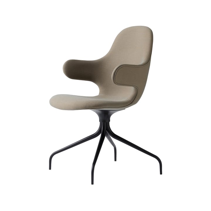 Silla de oficina Catch JH2, Tela remix 242 beige/grey, base giratoria negra &Tradition
