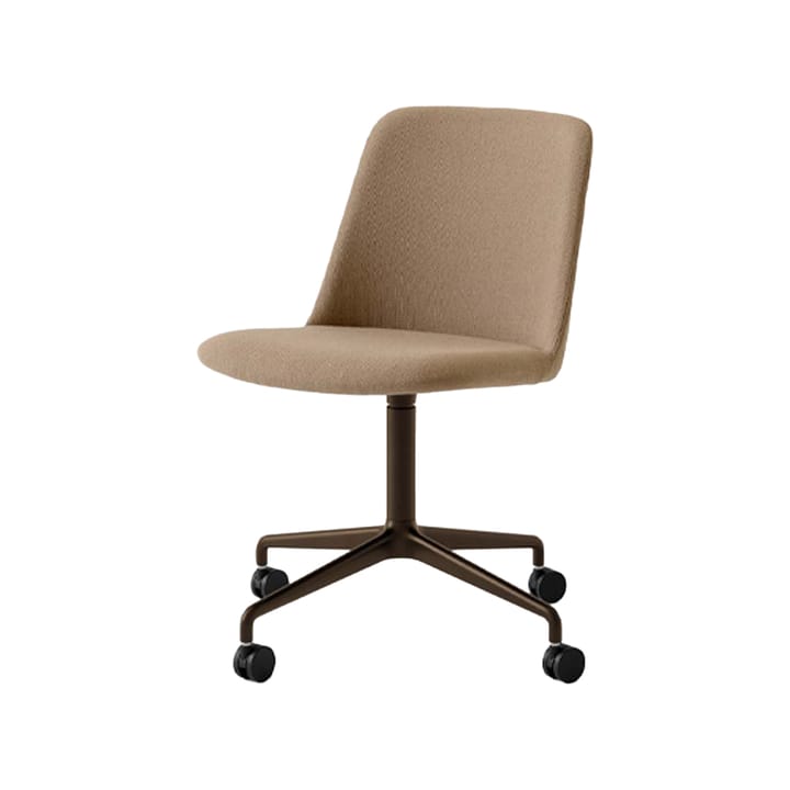 Silla de oficina Rely HW23, Tela hallingdal 224 peanut, bronserat stativ &Tradition