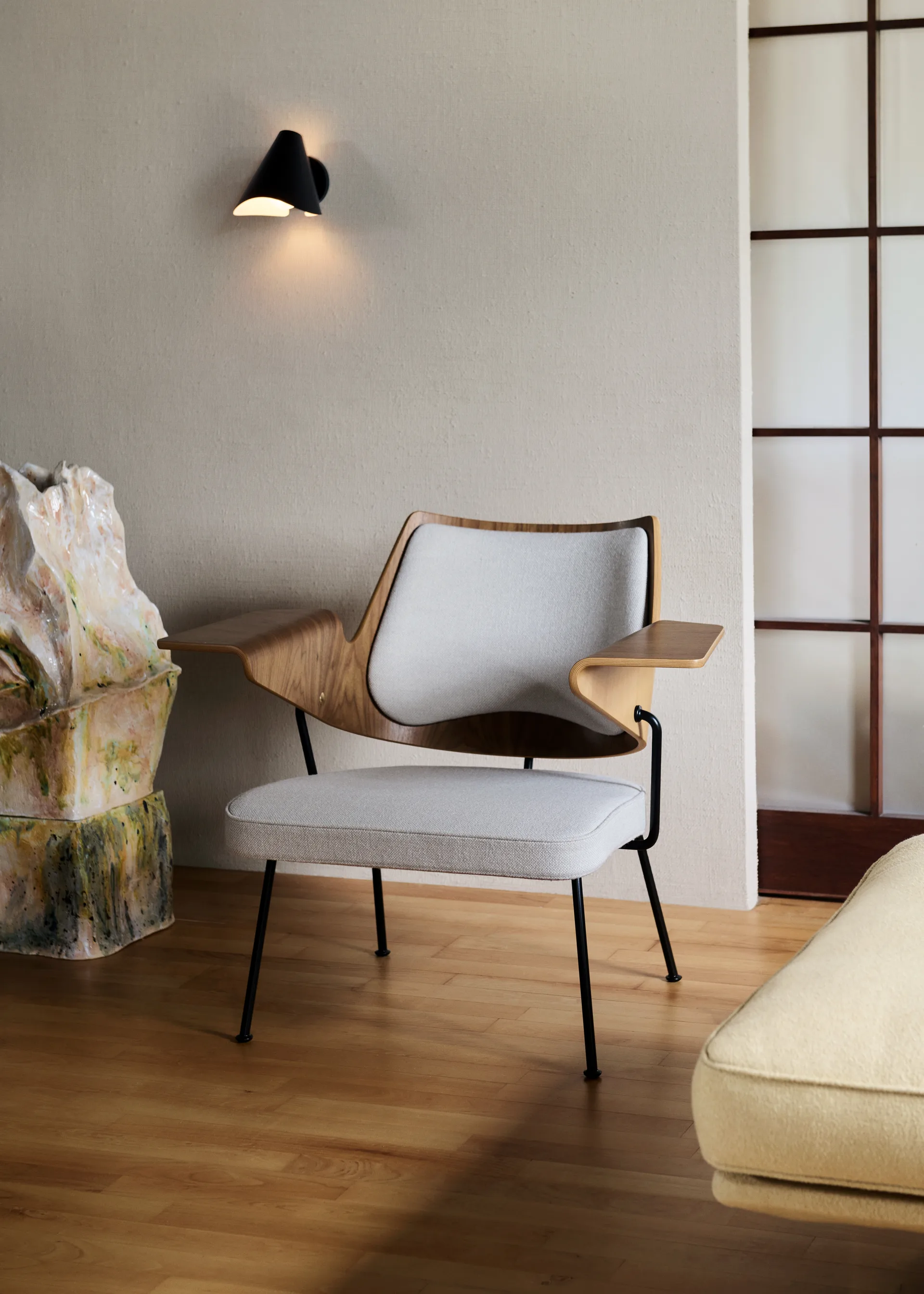 Silla lounge RFH RD8, Walnut-beech-offwhite &Tradition