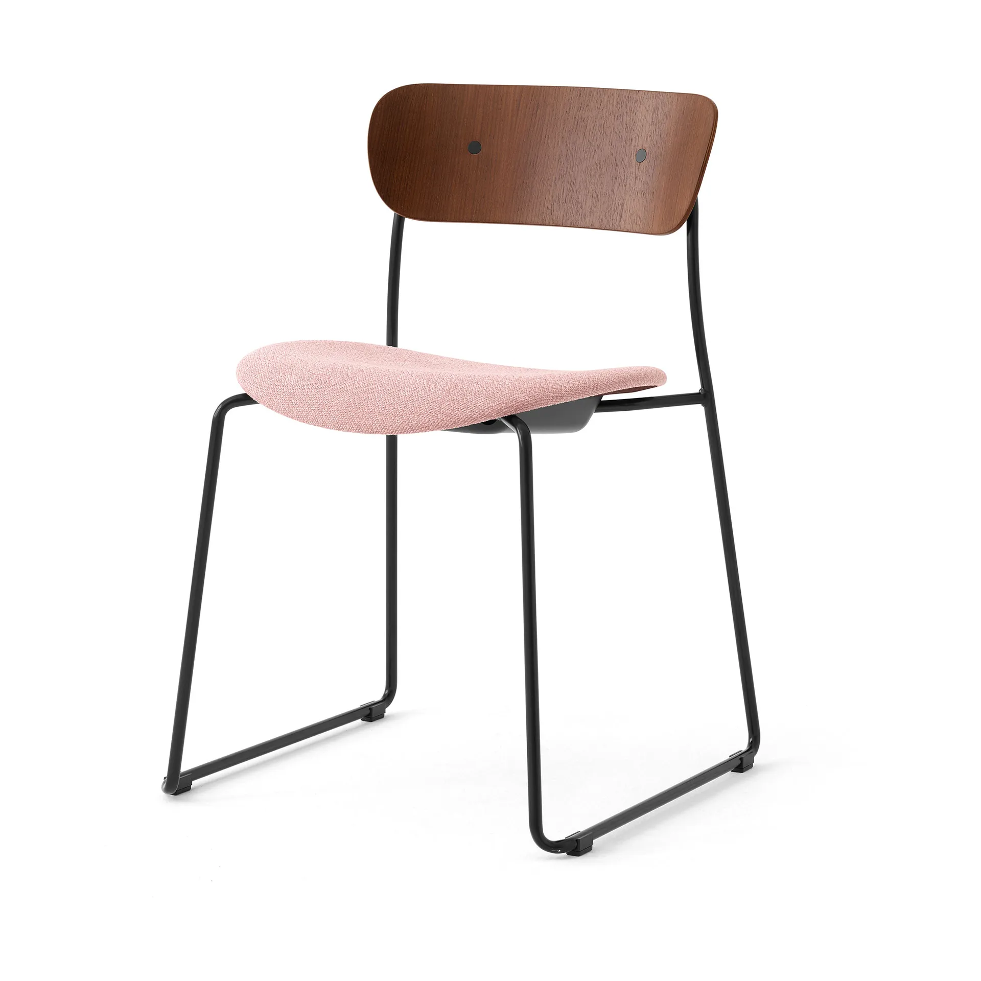 Silla Pavilion AV52 con asiento tapizado, Black-Ecriture 0640 &Tradition