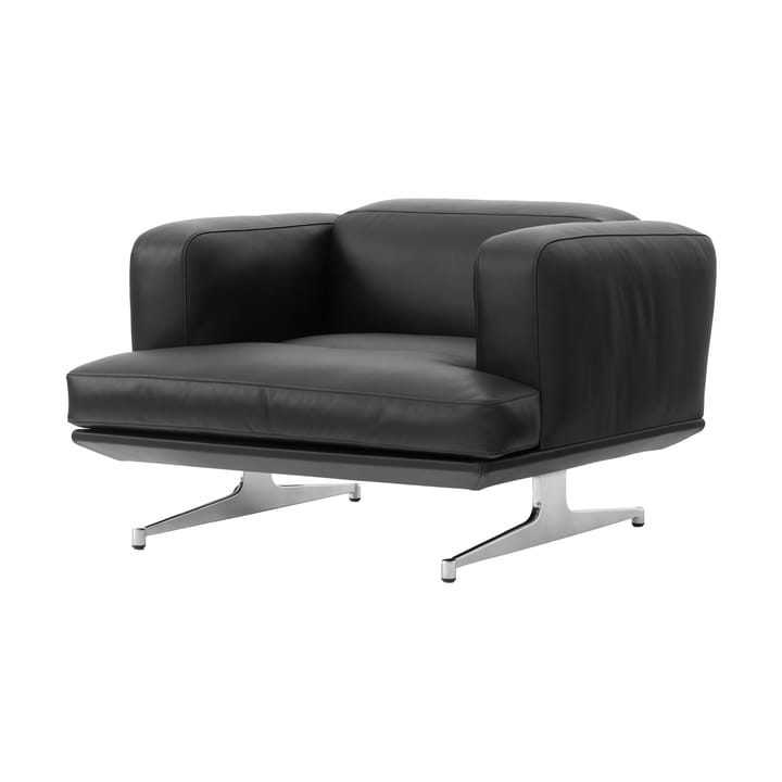 Sillón Inland AV21 - Cuero negro Noble-polished alu - &Tradition