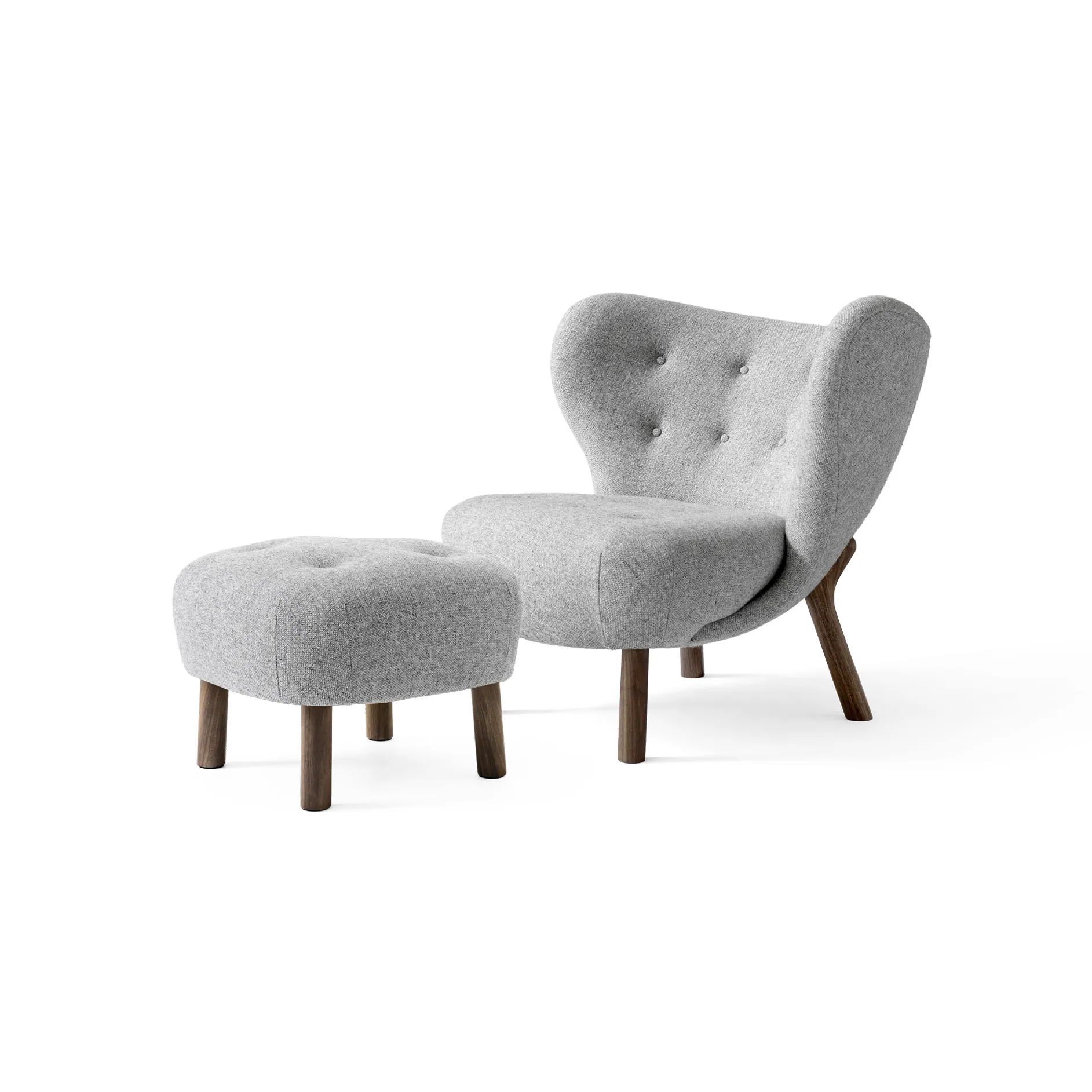 Sillón Little Petra VB1 incl. puf ATD1, Nogal aceitado-Hallingdal &Tradition