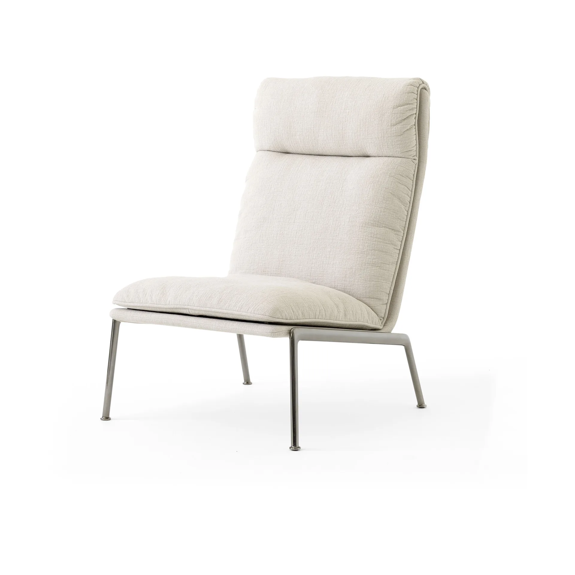 Sillón lounge Muno LN16 High back, Dark chrome-Cifrado 0221 &Tradition