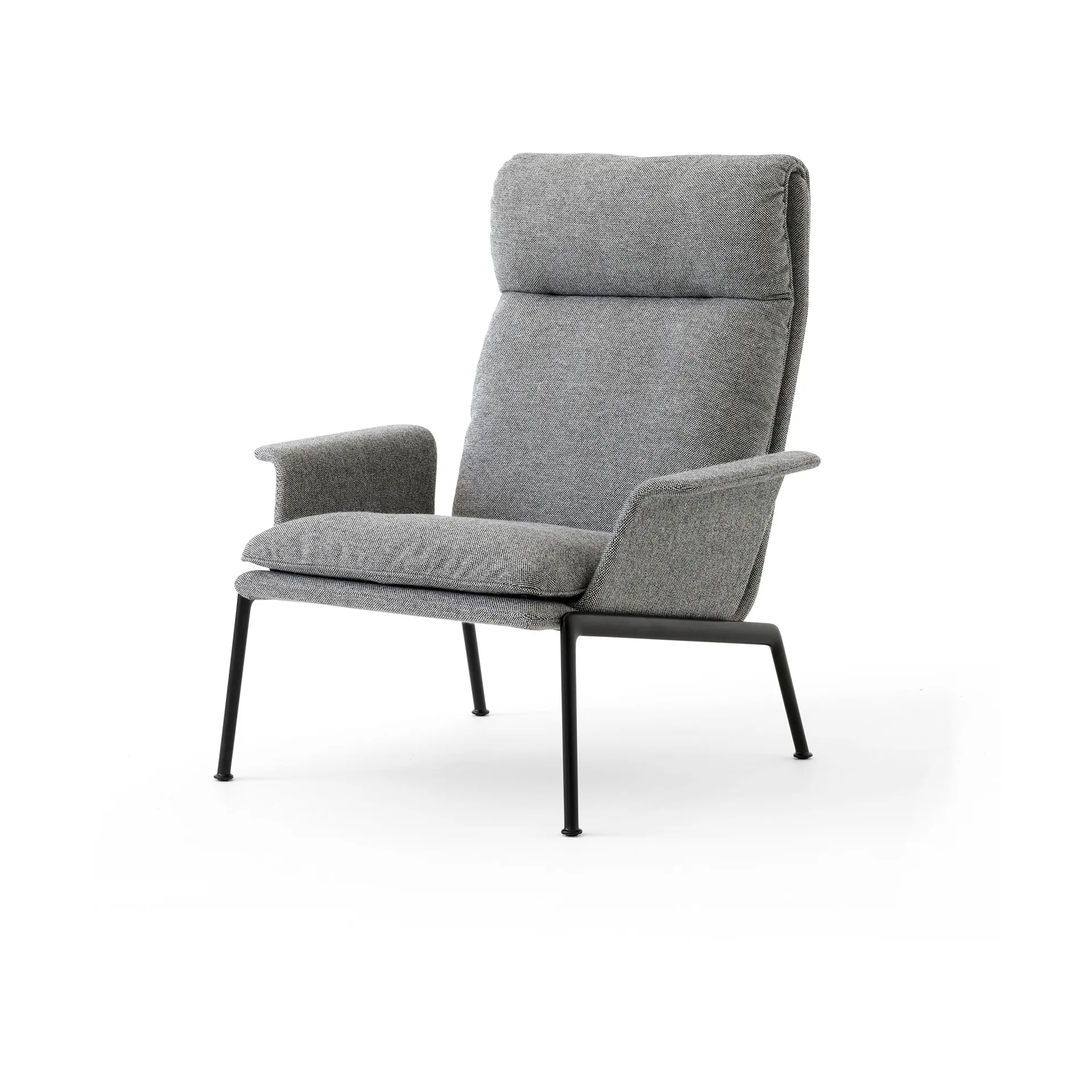 Sillón lounge Muno LN17 High back, Warm black-Hallingdal 0126 &Tradition