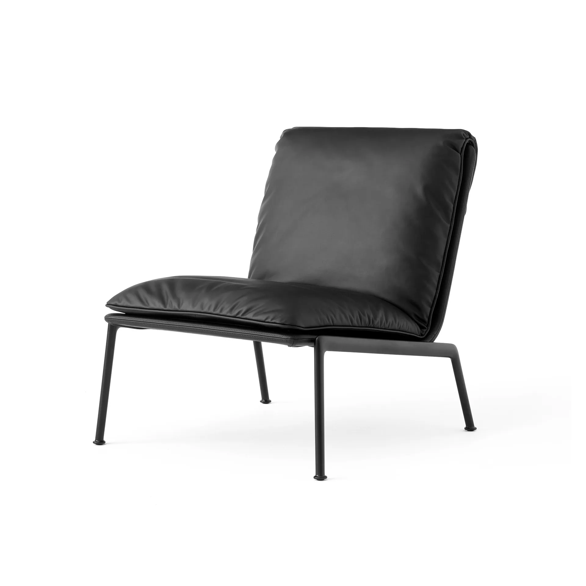 Sillón lounge Muno LN18, Warm black-Noble leather Black &Tradition