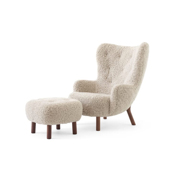 Sillón Petra VB3 High incl. pouf ATD1 - Nogal aceitado-Sheepskin Moonlight - &Tradition