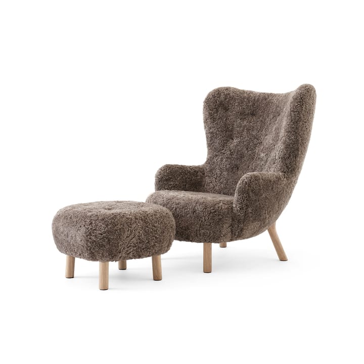 Sillón Petra VB3 High incl. pouf ATD1 - Roble aceitado-Sheepskin Sahara - &Tradition