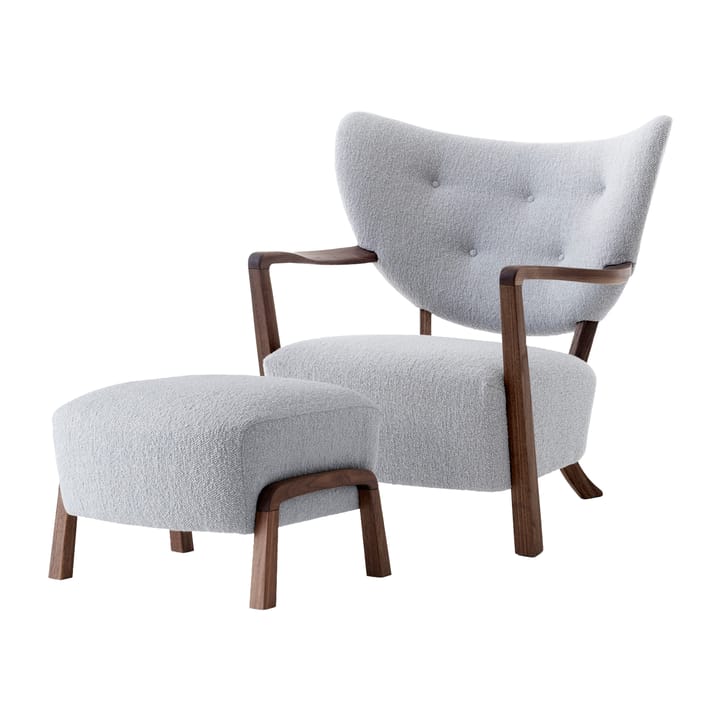 Sillón Wulff Lounge Chair ATD2 incl. puf ATD3 - nogal aceitado-Karandash - &Tradition