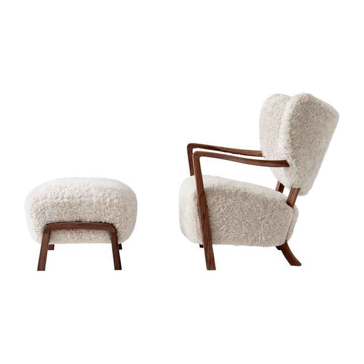 Sillón Wulff Lounge Chair ATD2 incl. puf ATD3, nogal aceitado-Moonlight &Tradition