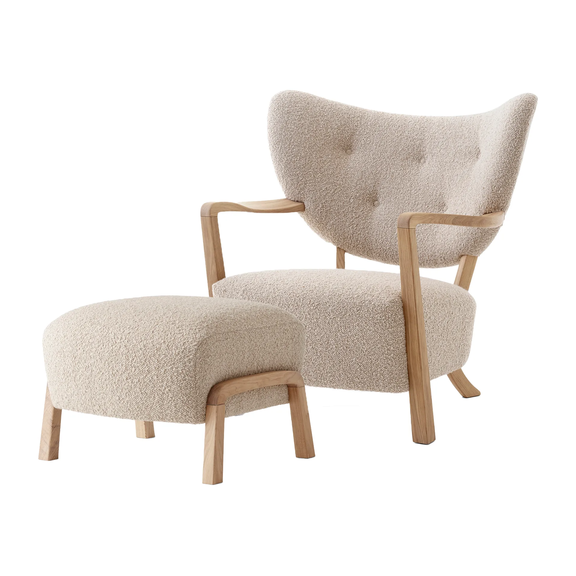 Sillón Wulff Lounge Chair ATD2 incl. puf ATD3, roble aceitado-Karakorum &Tradition