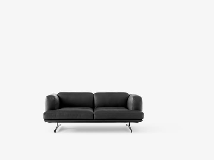 Sofá Inland AV22 2 plazas, Cuero negro Noble-warm black &Tradition