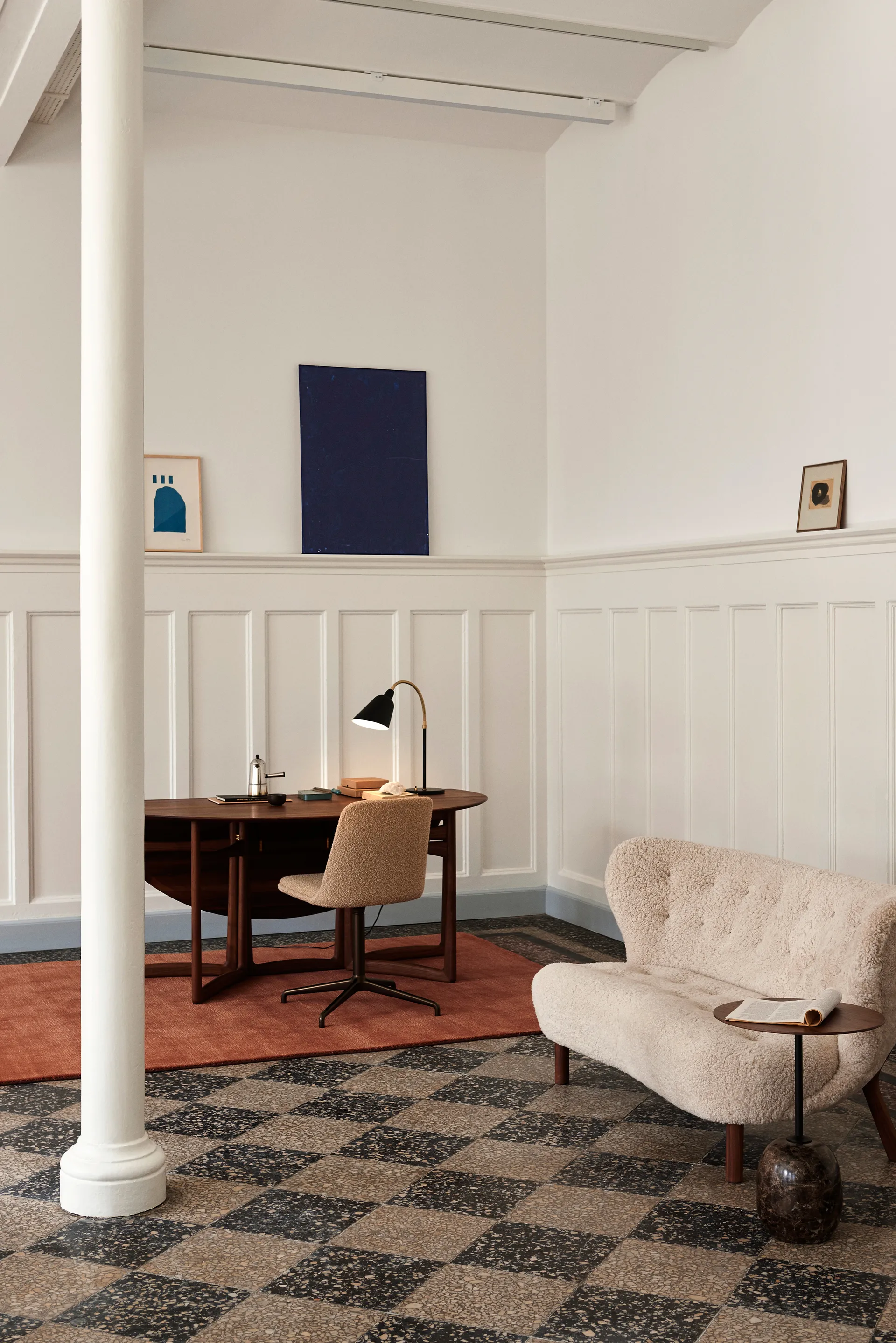 Sofá Little Petra VB2, Nogal tratado con aceite-Moonlight &Tradition