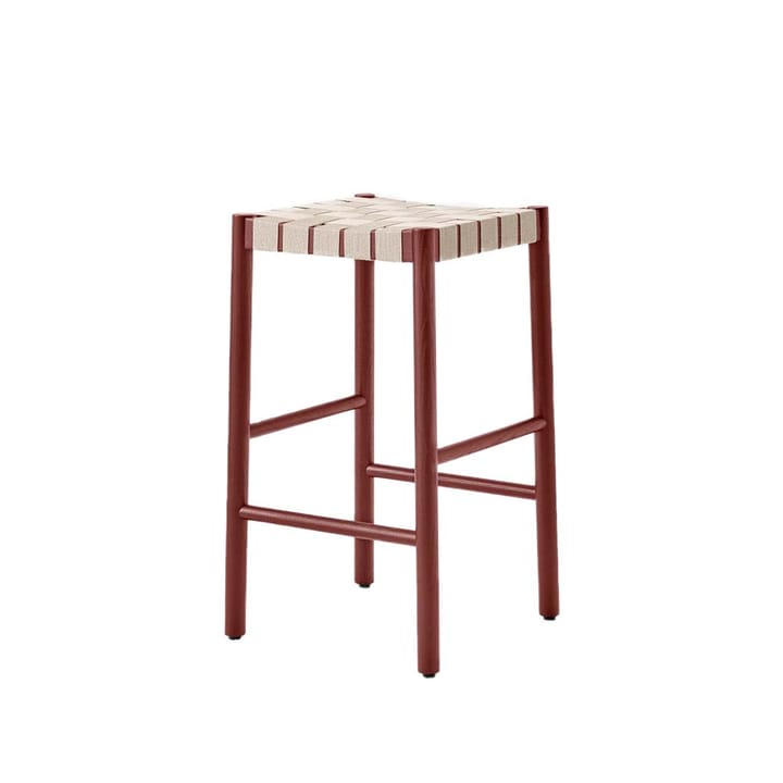 Taburete bar Betty TK7 - Maroon, asiento de banda de lino trenzada - &Tradition