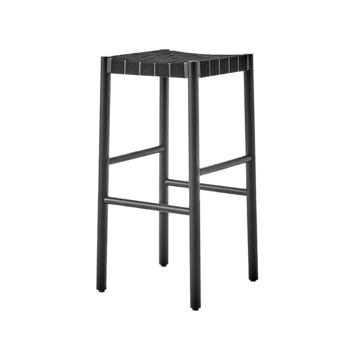 Taburete bar Betty TK8 - Black, asiento de banda de lino trenzada negro - &Tradition