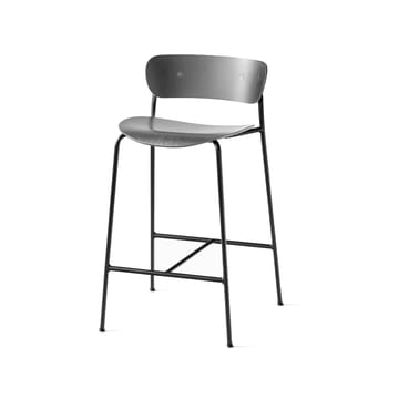 Taburete bar Pavilion AV7 - Roble lacado negro, base de acero - &Tradition