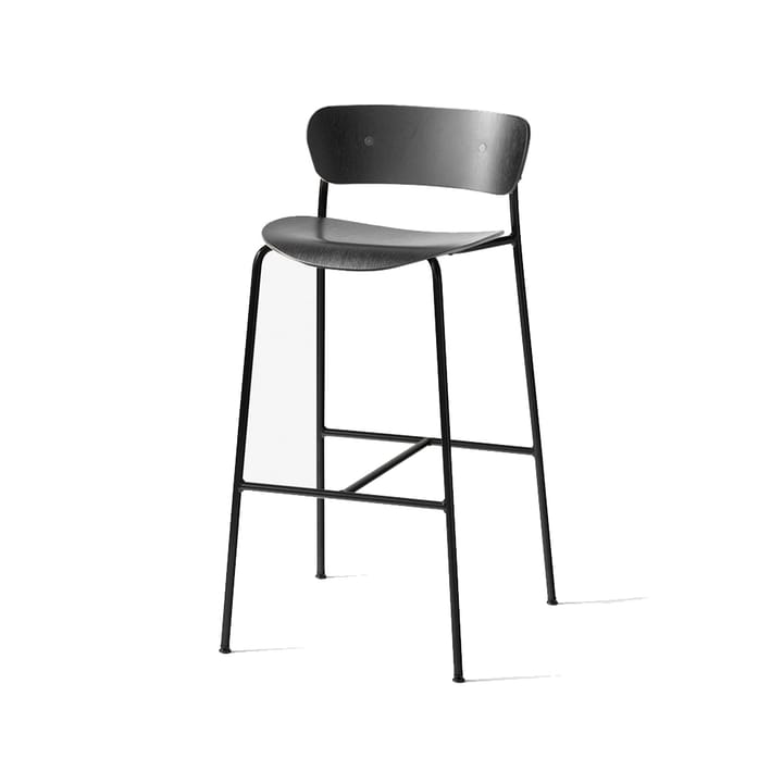 Taburete bar Pavilion AV9, Black, base de acero &Tradition
